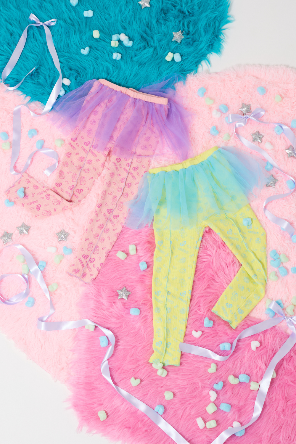 チュール付きワッフルパンツ