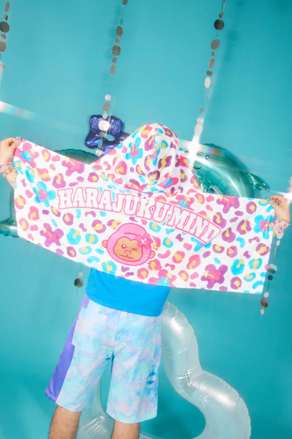 レインボーフードタオル