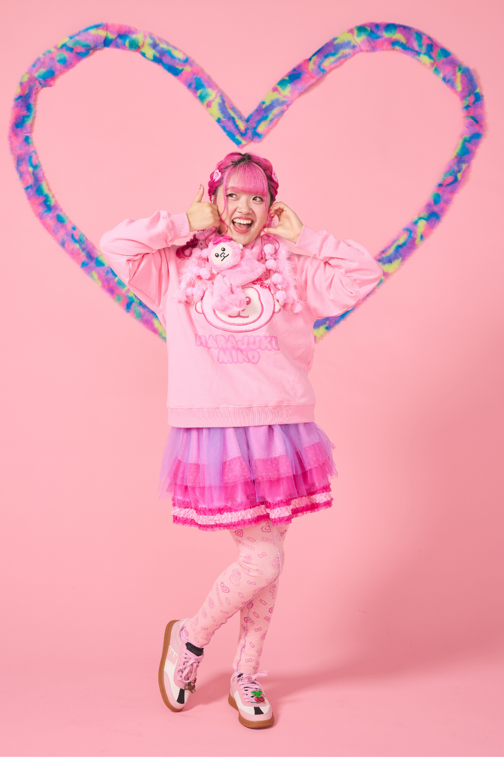 チュール付きワッフルパンツ